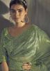 Green Embroidered Tissue Saree & Blouse