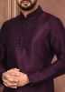 Purple Plain Readymade Kurta Pyjama
