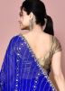 Blue Handwork Saree In Georgette