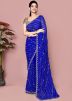 Blue Handwork Saree In Georgette