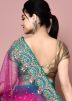 Pink Handwork Net Saree With Blouse