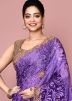 Purple Handwork Saree In Chiffon