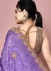 Purple Handwork Saree In Chiffon