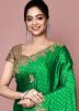 Green Handwork Saree In Jacquard