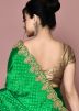 Green Handwork Saree In Jacquard