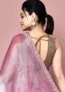 Pink Handwork Georgette Saree With Blouse