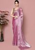 Pink Handwork Georgette Saree With Blouse