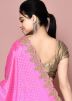 Pink Handwork Saree Jacquard