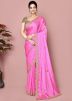 Pink Handwork Saree Jacquard