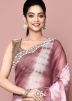 Pink Handwork Saree In Tissue