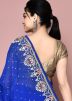 Blue Stone Work Saree In Georgette