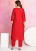 Red Embroidered Salwar Suit Set