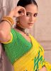 Yellow Abstract Print Georgette Saree