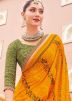Yellow Printed Saree In Georgette