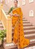 Yellow Printed Saree In Georgette