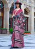 Multicolor Digital Printed Saree In Satin