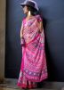 Multicolor Digital Printed Saree In Satin