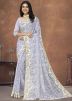 Blue Handwork Saree In Organza