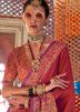 Maroon Printed Art Silk Saree
