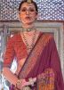 Maroon Printed Art Silk Saree