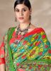 Multicolor Digital Printed Saree In Pashmina