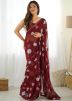 Maroon Sequins Embellished Georgette Saree