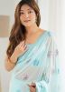 Blue Sequins Work Georgette Saree With Saree