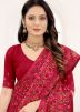 Maroon Resham Embroidered Georgette Saree