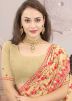 Beige Georgette Resham Work Saree