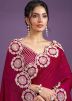 Pink Embroidered Border Satin Saree