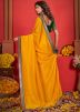 Yellow Embroidered Saree With Blouse