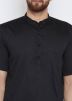 Black Cotton Readymade Kurta
