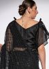 Black Sequins Embellished Georgette Saree