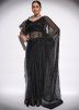 Black Sequins Embellished Georgette Saree
