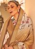 Light Brown Art Silk Printed Saree