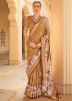 Light Brown Art Silk Printed Saree