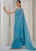 Blue Silk Saree In Stone Work