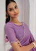 Purple Stone Work Silk Saree
