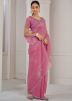 Pink Stone Work Saree In Silk
