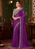 Purple Embroidered Chiffon Saree