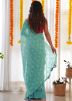 Blue Georgette Saree In Thread Embroidery
