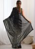 Black Sequins Embellished Georgette Saree