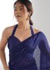 Blue Sequins Embellished Georgette Saree