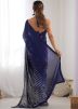 Blue Sequins Embellished Georgette Saree