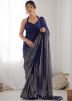 Blue Sequins Embellished Georgette Saree