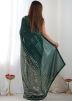 Dark Green Sequins Work Georgette Saree