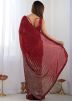 Red Georgette Saree In Sequin Work