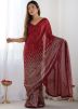 Red Georgette Saree In Sequin Work