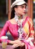 Pink Printed Saree In Satin