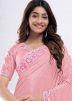 Light Pink Embroidered Border Silk Saree